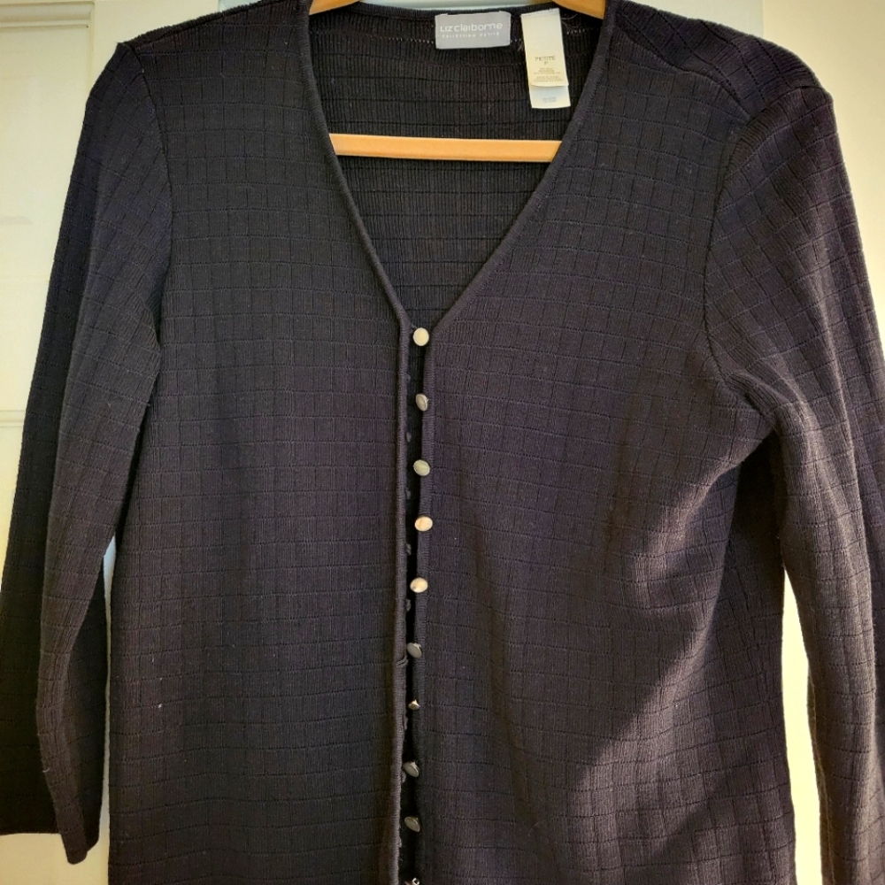 Liz Claiborne Navy Blue Cardigan